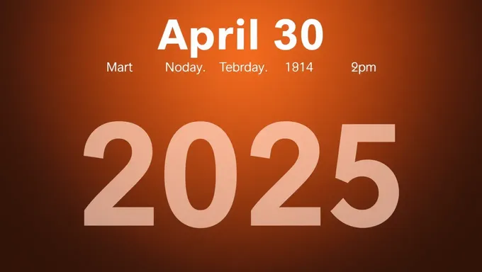 April 30, 2025: Days Remaining Until Deadline