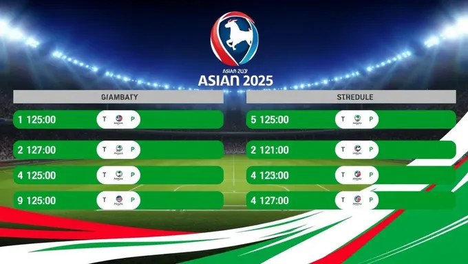 Asian Cup 2025 Schedule Revealed for Fans