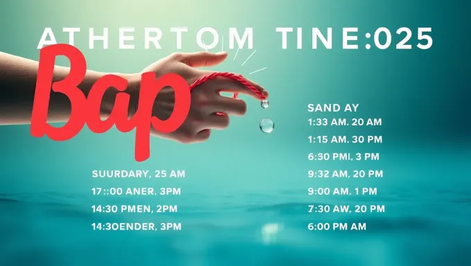 Atherton Baptist Church Baptism Schedule in 2025