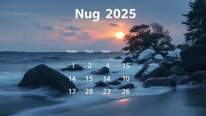 Aug 2025 Calendar: 2025 August Calendar with Holidays