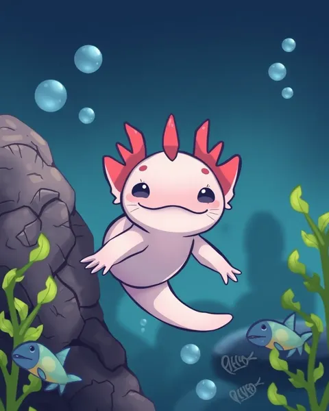 Axolotl Cartoon Images with Fun Designs