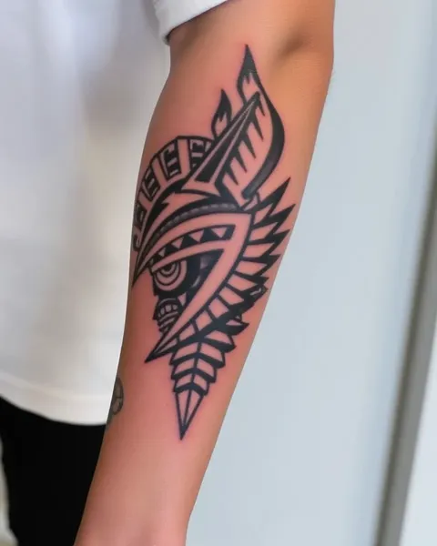 Aztec Art on Arm Tattoos for Women