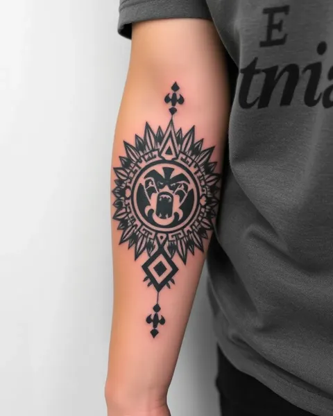 Aztec Mythology Inspired Arm Tattoo Designs