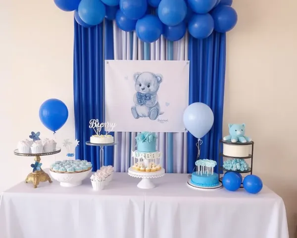 Baby Shower Biberon Azul PNG Design