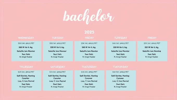 Bachelor 2025 Schedule Unveiled for Reality TV