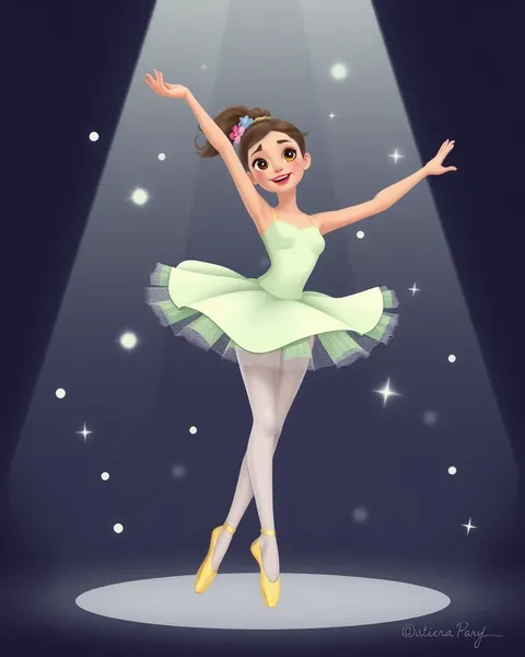 Ballerina Pictures Cartoon: Delicate Drawings of Ballerina Accessories