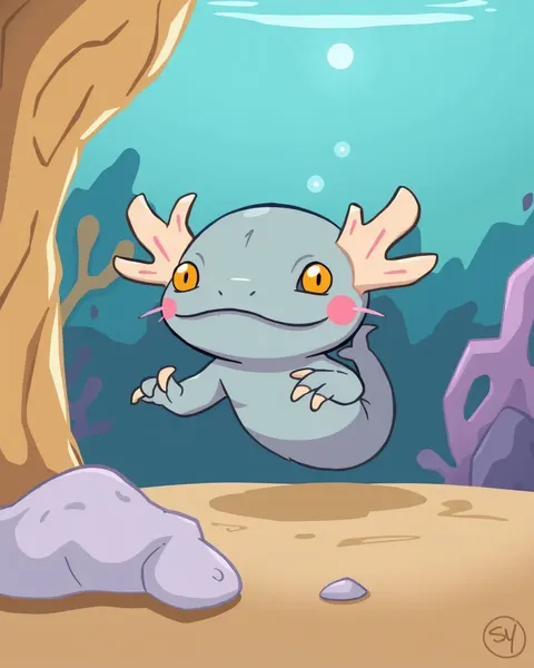 Beautiful Axolotl Cartoon Images Gallery