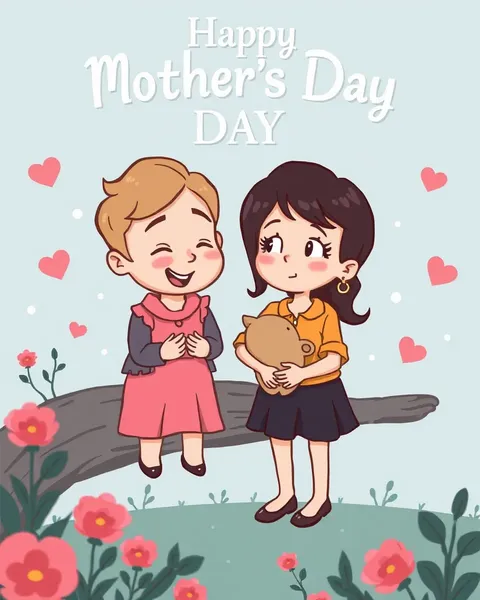 Beautiful Cartoon Mothers Day Pictures for Gift