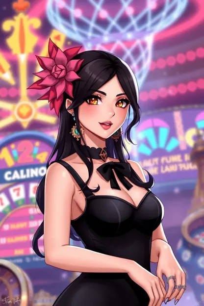 Beautiful Casino Girl PNG Background Photo