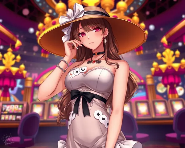 Beautiful Casino Girl PNG Wallpaper Design