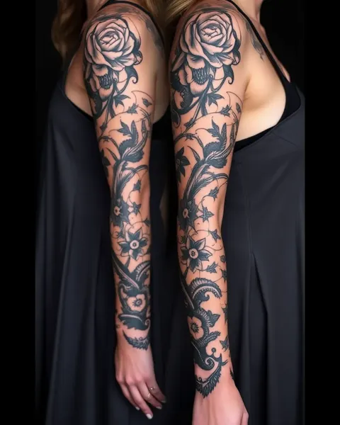 Beautiful Female Sleeve Tattoo Designs for Body Art