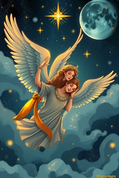 Beautiful Good Night Images with Angels Around