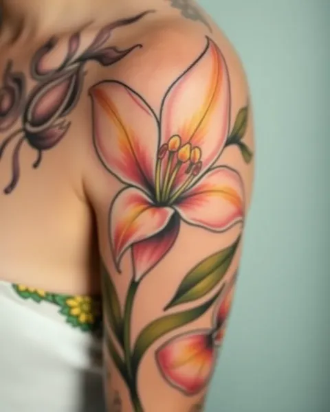 Beautiful Lily Flower Tattoos Designs