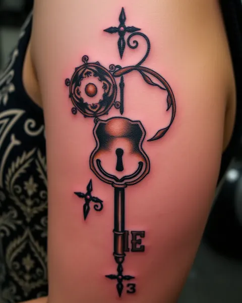 Beautiful Lock and Key Tattoo Designs Shown