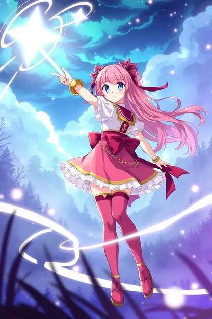 Beautiful Magical Girl Poses Unfold