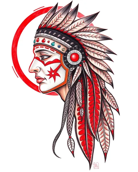 Beautiful Red Indian Tattoo Designs for the Arm and Leg