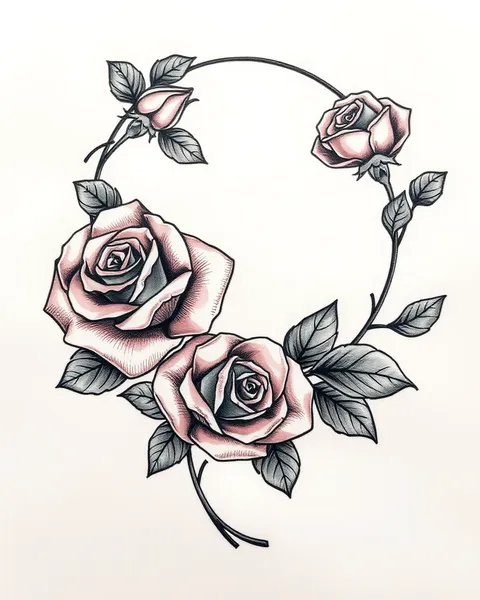 Beautiful Rose Garland Png Drawing Tattoo Art