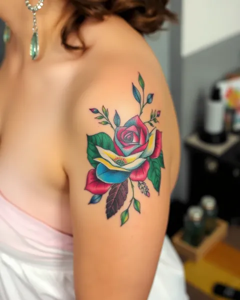 Beautiful Watercolor Floral Tattoo Artwork Creation