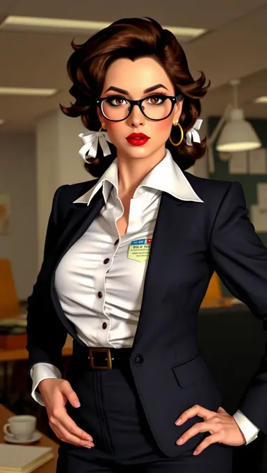 Big Boobed Secretary's Attractive Appearance