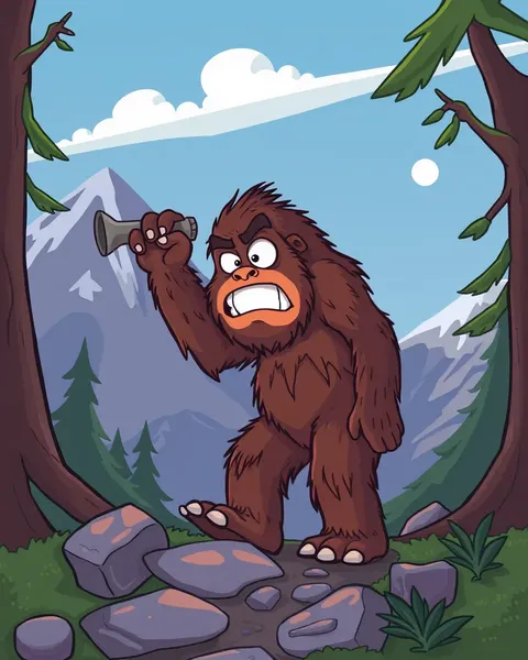 Bigfoot Pictures Cartoon Portrays Fanciful and Whimsical Imagery of Bigfoot