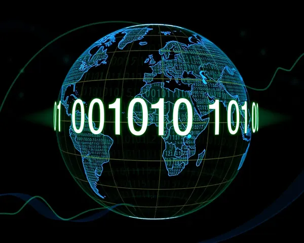 Binary Code Globe Detailed PNG Data Representation