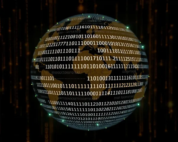 Binary Code Globe Detailed PNG Image Format