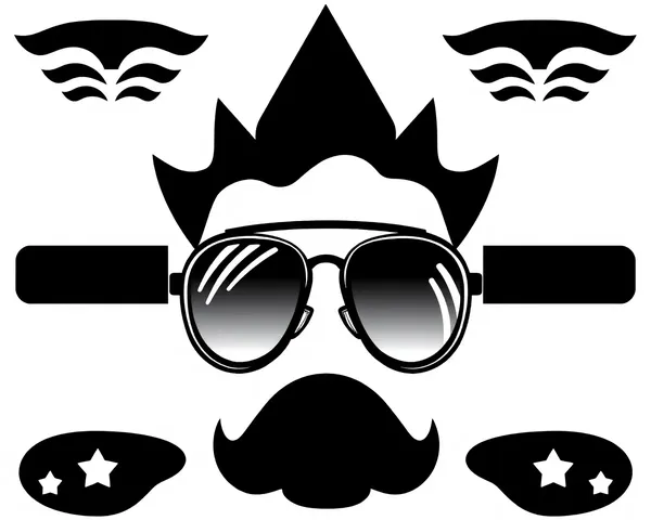 Black Aviator Glasses Icon PNG Image Not Found