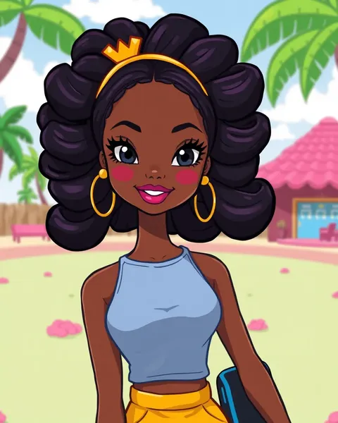 Black Barbie Cartoon Images for Girls