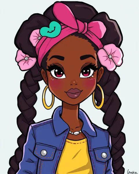 Black Barbie Cartoon Images for Kids