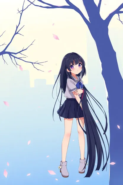 Black Hair Anime Girl Description