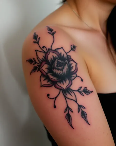 Black Tattoo Flower Design Ideas Inspiration