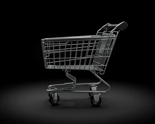 Black and White Shopping Cart PNG Picture