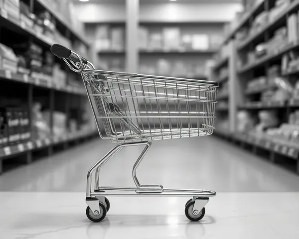 Black and White Shopping Cart PNG Vector