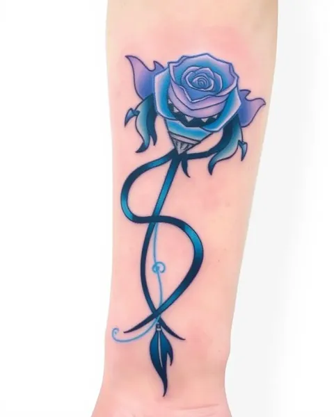 Blue Ink Tattoo Designs for Women's Beauty