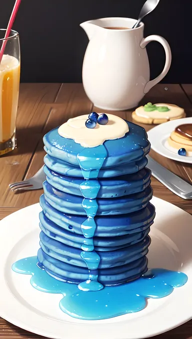 Blue Pancakes R34: Sweet and Savory Combination Served