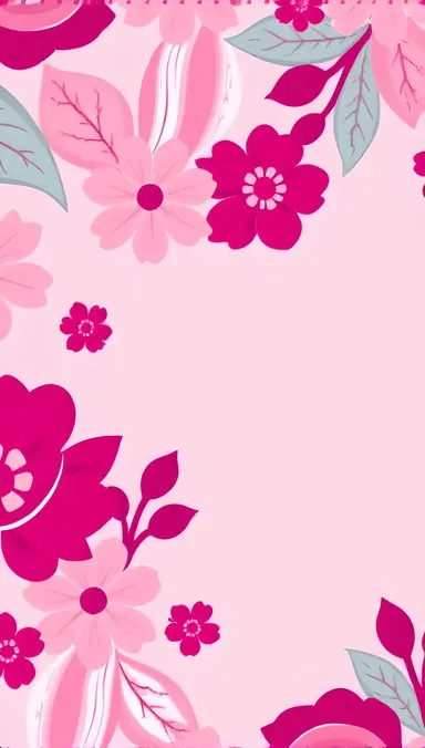 Bold Bright Pink Floral Wallpaper for Young Adults