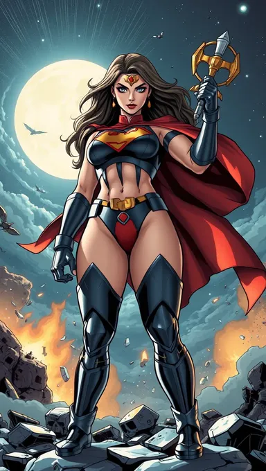 Boob-tastic Superheroine with Huge Boob Power