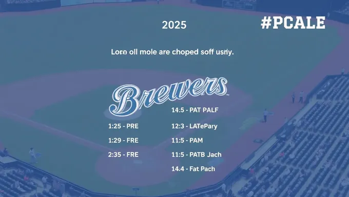 Brewers 2025 Schedule: A Look at the Upcoming Season