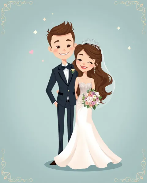 Bride and Groom Cartoon Pictures Create Wedding Buzz