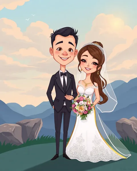 Bride and Groom Cartoon Pictures Showcase Love Story