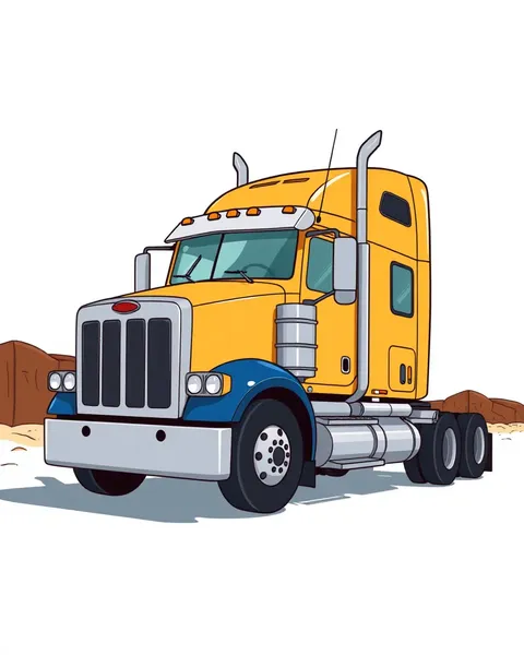 Bright Cartoon Semi Truck Images for Happy Childhood