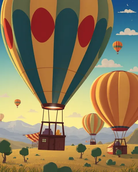 Bright Hot Air Balloon Cartoon Pictures