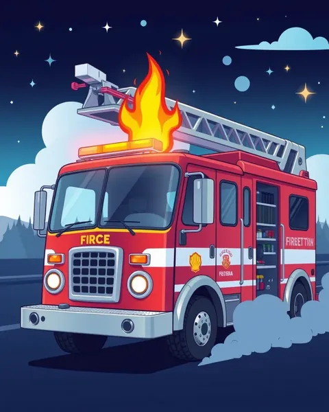 Bright and Colorful Fire Truck Cartoon Images for Kids