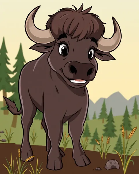 Buffalo Cartoon Images in Various Styles