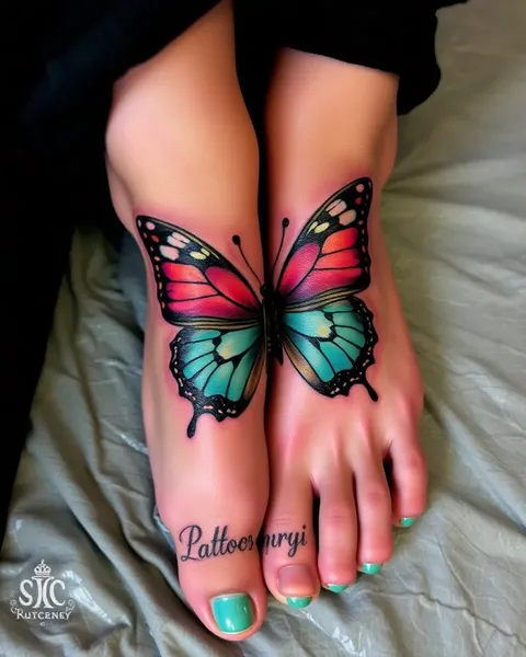 Butterfly Foot Tattoo Gallery: Artistic Footwear