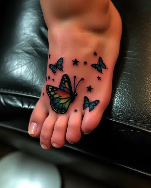 Butterfly Foot Tattoo Gallery: Foot Artistry Showcase