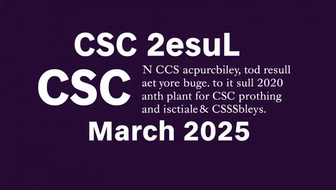 CSC Exam Result March 2025 Released Today