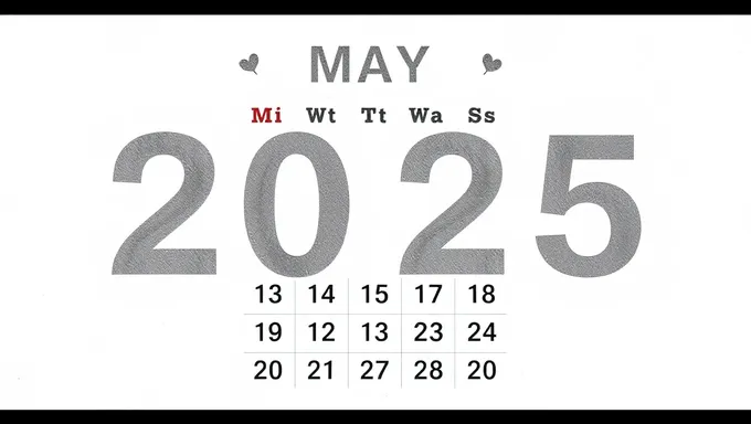 Calendar 2025 May: Calendar for May 2025 Released