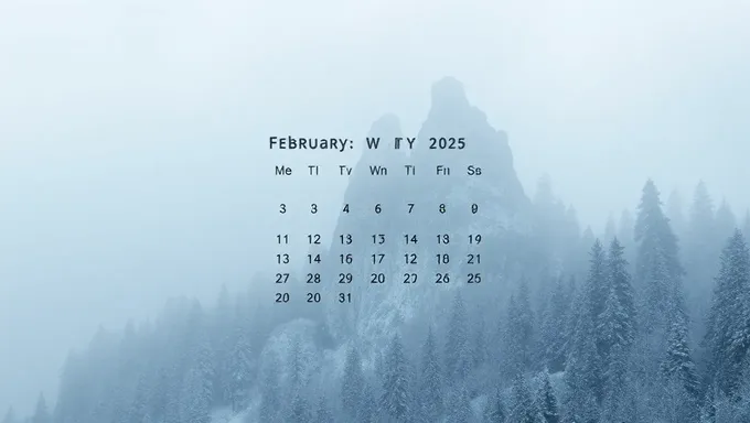 Calendar for February 2025 Same Text Again