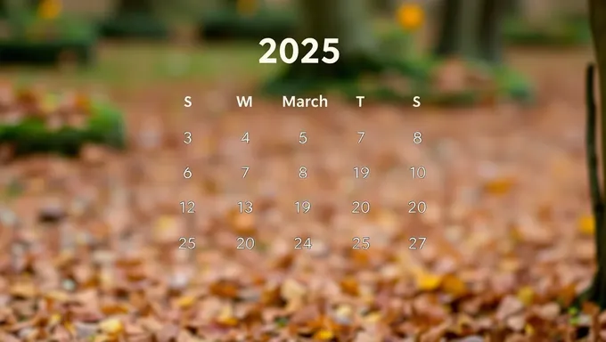 Calendar for March 2025: Monthly Planner and Organizer